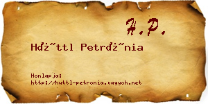 Hüttl Petrónia névjegykártya